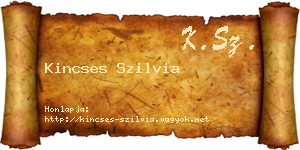 Kincses Szilvia névjegykártya